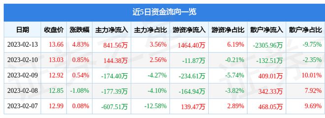 J9九游会 九游会J9华新环保（301265）2月13日主力资金净买入84156万元